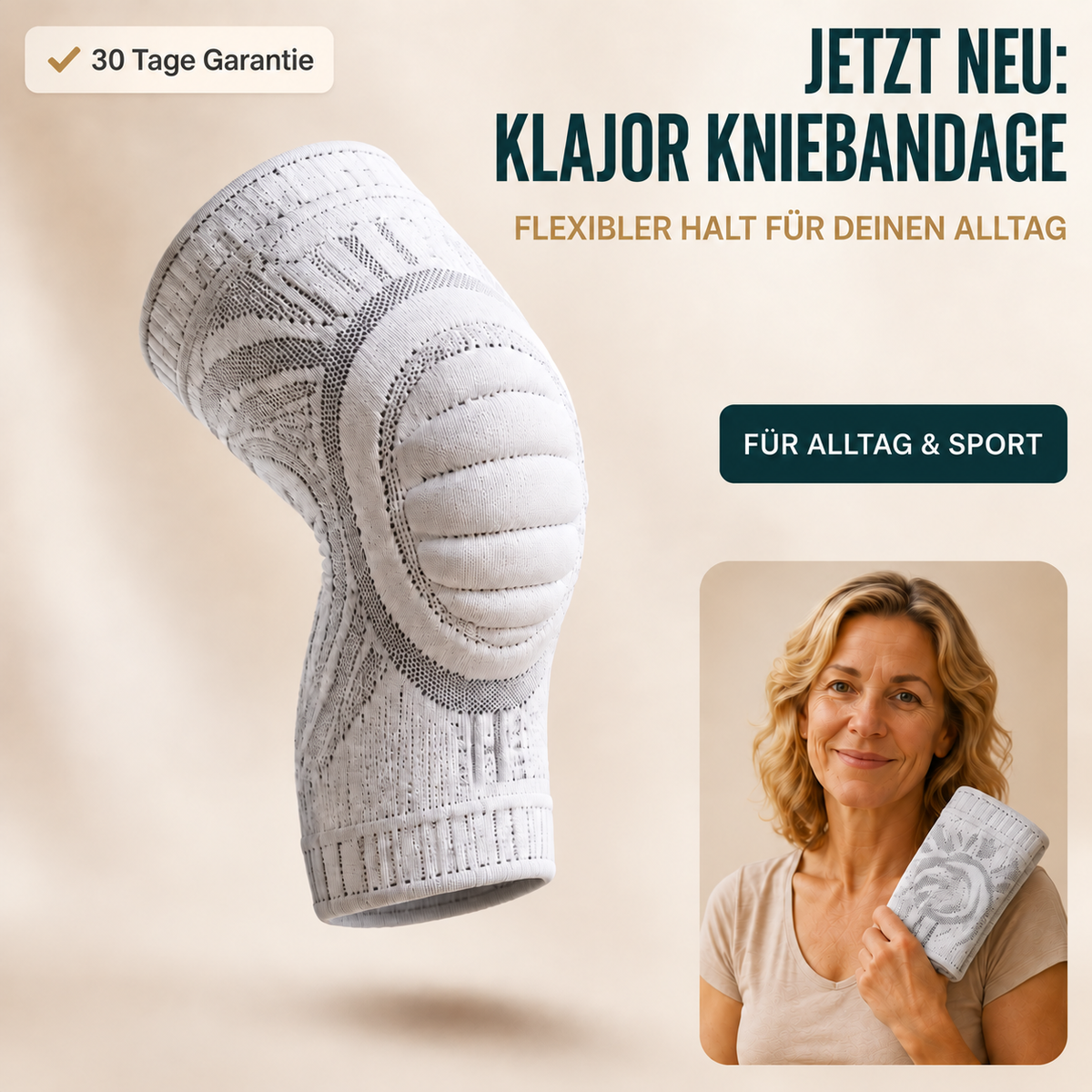 Kniebandage Klajor – Halt im Alltag