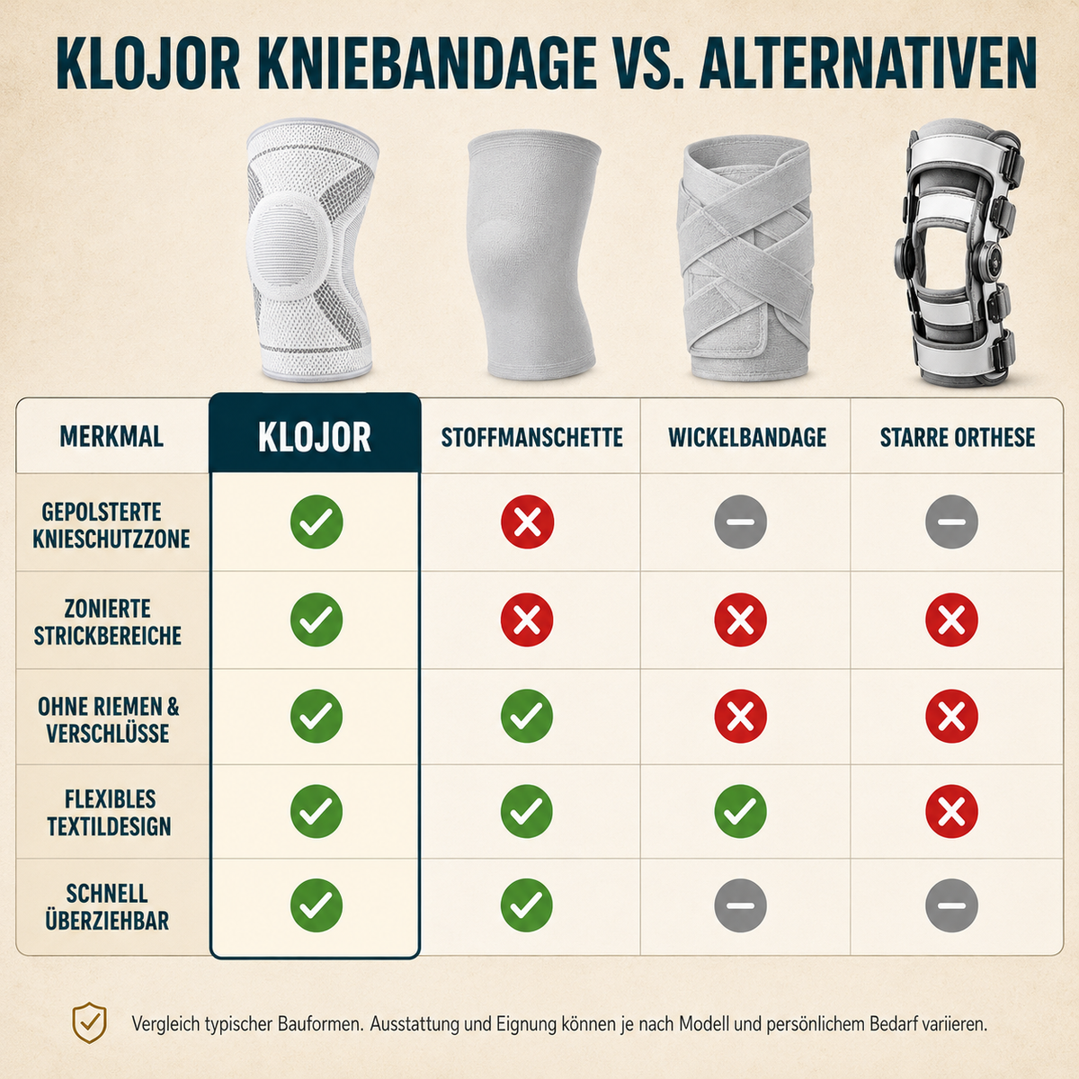Kniebandage Klajor – Halt im Alltag