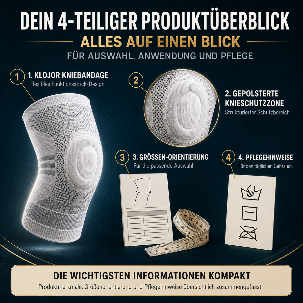 Kniebandage Klajor – Halt im Alltag
