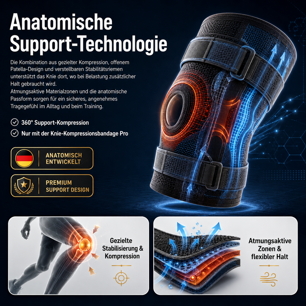 Kniebandage für Alltag & Training