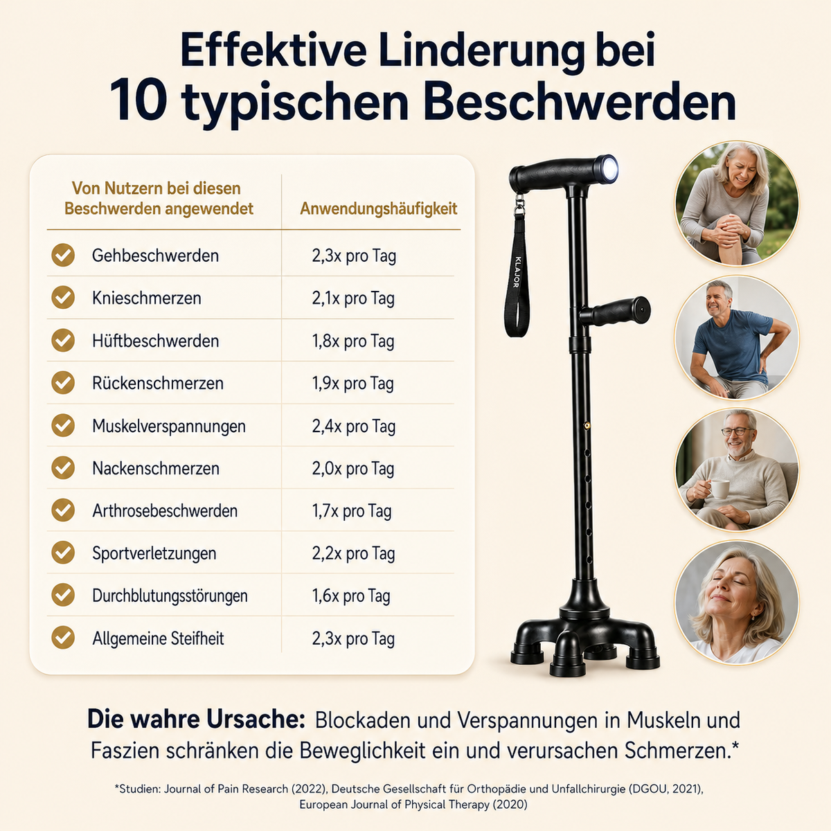 Gehstock mit LED – sicherer unterwegs