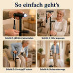 Gehstock mit LED – sicherer unterwegs