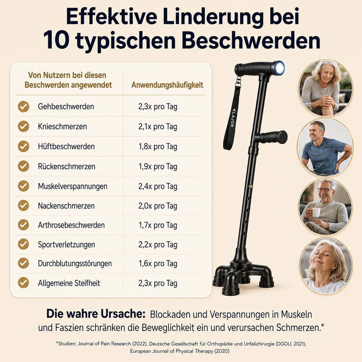 Gehstock mit LED – sicherer unterwegs